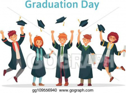 Vector Art - Graduate students. graduation day of university ...