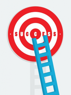Successful Target With Ladder, Goal Achieve premium clipart ...