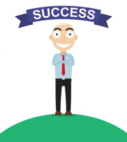 Happy businessman look like so proud about work success ...