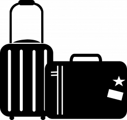 Luggage clipart black and white, Luggage black and white ...