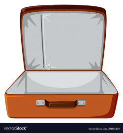 An empty luggage on white background