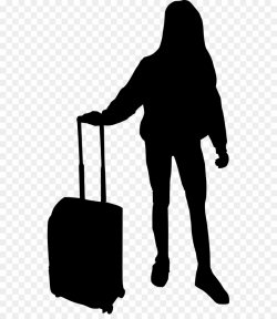 Travel Person clipart - Suitcase, Silhouette, Person ...