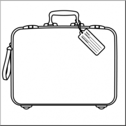 Clip Art: Suitcase B&W I abcteach.com | abcteach