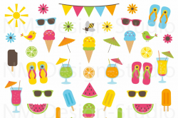 Summer Clipart Set - Vector Graphics