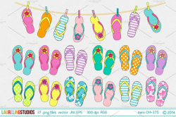 summer flip flop vector clip art