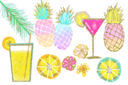 Tropical clip art watercolor summer clipart pineapple - ClipartPost