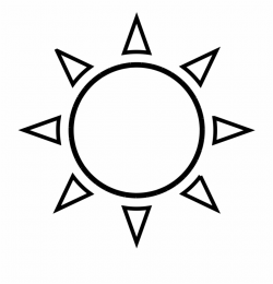 Circle Outline Png - Black And White Simple Sun Clipart Free PNG ...