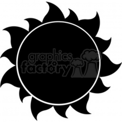 black silhouette sun vector illustration isolated on white background  clipart. Royalty-free clipart # 399954