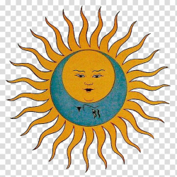 AESTHETIC GRUNGE, teal and yellow celestial sun illustration ...