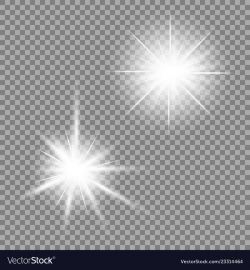 Bright light glare on a transparent background