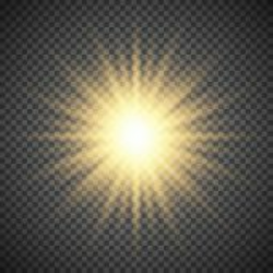 Gold glowing light burst explosion on transparent background ...
