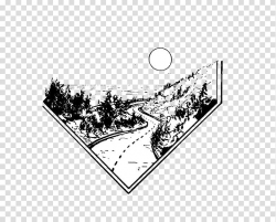 Drawing Art Illustration, Creative hand-painted road and sun ...