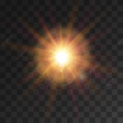Elegant Sun Light Effect With Sun Rays Transparent Vector ...