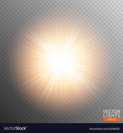 White glowing light burst explosion on transparent