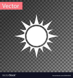 White sun icon isolated on transparent background