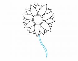 Sun Flower Drawing Easy Drawing Of A Sunflower - Clip Art ...