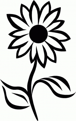 Black And White Sunflower Drawing Black ... | abstract flowers ...