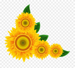 Sunflower Corner Border Png Clipart (#950899) - PinClipart