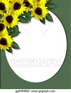 Stock Illustration - Sunflowers corner invitation canvas. Clipart ...