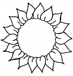 Black And White Sunflower Clipart | Free download best Black And ...