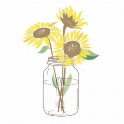 Sunflower mason jar clip art - Clip Art Library