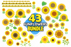 Sunflowers clipart watercolor clipart summer art cut files