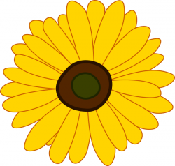 Black And Yellow Sunflower Clipart - Free Clipart