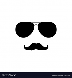 Moustaches and sunglasses clipart black isolated