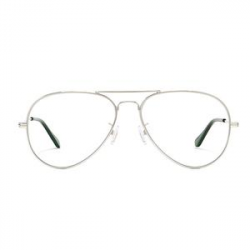 Clear Lens Aviator Glasses In Silver | ACCESSORYO