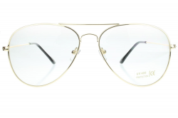 Clear Lens Aviator Sunglasses Pilot Glasses Retro Fashion Gold Metal Frame