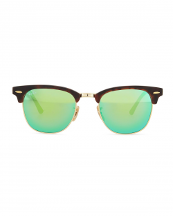 Ray-Ban Clubmaster Half-Rimmed Sunglasses, Tortoise/Green ...