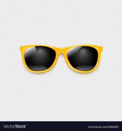 Yellow sunglasses with transparent background