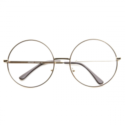 Large Oversized Metal Frame Clear Lens Round Circle Eye Glasses