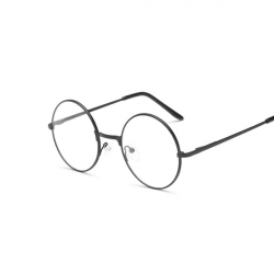 Men/women Round Sunglasses Retro Metal Frame Eyeglasses Korean Clear Lens  Glasses Male Female Optical Circle Plain Mirror