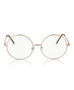 Clear Glasses Round Sunglasses For Women and Men Circle Sun Glasses -  Yellow Gold/Clear - CE186XHWHTS