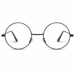 Round Glasses - Charley Circle Lens Clear Metal Frame Retro Glasses