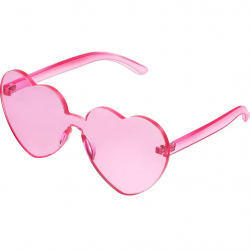 Maxdot Heart Shape Sunglasses Party Sunglasses, Transparent Pink