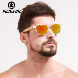 New Bamboo Sunglasses Transparent Frame Men Sun Glasses Mirror UV400  protection Women Goggle With case