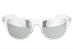 Transparent Frosted Crystal Classic Sunglasses Gray Mirror Lens