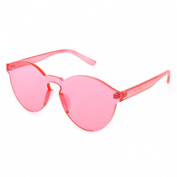 Rimless Pink Tinted Transparent Sunglasses
