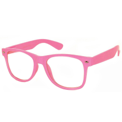 OWL ® Eyewear Retro Glasses Clear Lens Pink Frame (One Pair)