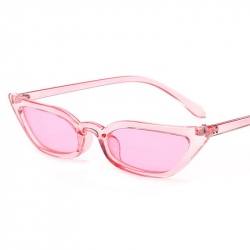 2018 Designer Retro Small Pink Cat Eye Sunglasses Trendy Thin Frame Clear  Red Yellow Sun Glass Lens Black UV400 Sunglasses 0143 Polarized Sunglasses  ...