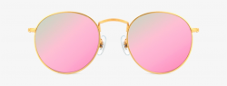 Transparent Aviators Rose Gold - Sunglasses Pink Lenses PNG ...