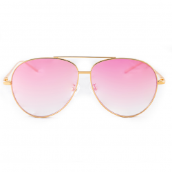 HORIZON GOLD METAL ROSE TRANSPARENT AVIATOR SUNGLASSES