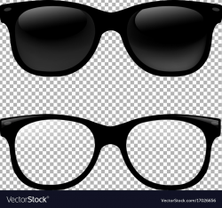 Glasses set in transparent background