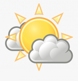 Warm Sunny Cloudy Clouds Sun Summer Sunrays - Weather Icon ...