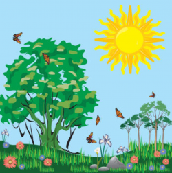 Clipart picture of a meadow full butterflies on sunny day ...