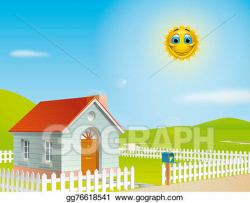 Clipart - House at a sunny day. Stock Illustration ...