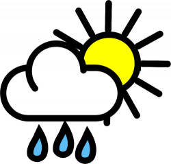 Vector graphics of light rain with sunny intervals weather ...