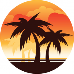 Palm tree sunset clipart - Clip Art Library